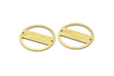 Brass Round Charm, 6 Textured Raw Brass Round Tags, Round Charms With 2 Holes (22x0.80mm) M02941