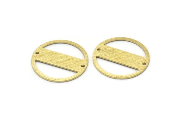 Brass Round Charm, 6 Textured Raw Brass Round Tags, Round Charms With 2 Holes (22x0.80mm) M02941