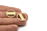 Brass Round Charm, 6 Textured Raw Brass Round Tags, Round Charms With 2 Holes (22x0.80mm) M02941