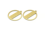 Brass Round Charm, 6 Textured Raw Brass Round Tags, Round Charms With 1 Loop (24x22x0.80mm) M02972