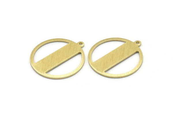 Brass Round Charm, 6 Textured Raw Brass Round Tags, Round Charms With 1 Loop (24x22x0.80mm) M02972