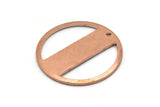 Copper Round Charm, 4 Raw Copper Round Tags, Round Charms With 1 Hole (22x0.80mm) M02950