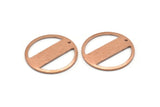 Copper Round Charm, 4 Raw Copper Round Tags, Round Charms With 1 Hole (22x0.80mm) M02950