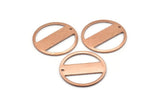 Copper Round Charm, 4 Raw Copper Round Tags, Round Charms With 1 Hole (22x0.80mm) M02950