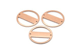 Copper Round Charm, 4 Raw Copper Round Tags, Round Charms With 2 Holes (22x0.80mm) M02949