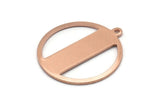 Copper Round Charm, 4 Raw Copper Round Tags, Round Charms With 1 Loop (24x22x0.80mm) M02948