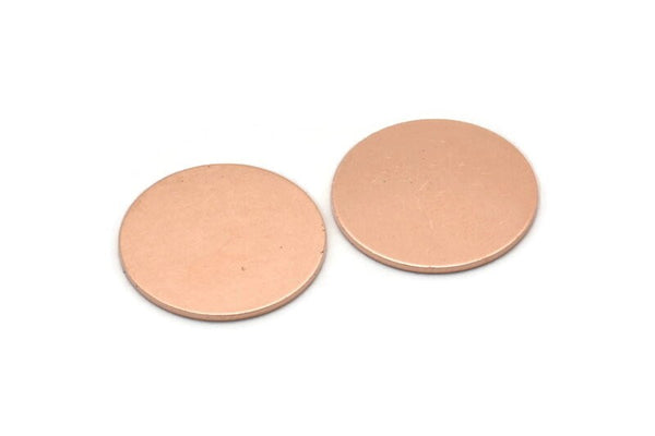 Copper Round Blank, 6 Raw Copper Stamping Blank, Stamping Tags (18x0.80mm) M03027