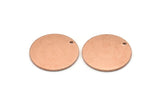 Copper Round Charm, 6 Raw Copper Round Tags, Round Charms With 1 Hole (18x0.80mm) M03028