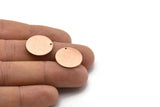 Copper Round Charm, 6 Raw Copper Round Tags, Round Charms With 1 Hole (18x0.80mm) M03028