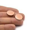 Copper Round Charm, 6 Raw Copper Round Tags, Round Charms With 1 Loop (20x18x0.80mm) M03025