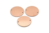 Copper Round Charm, 6 Raw Copper Round Tags, Round Charms With 2 Holes (18x0.80mm) M03026