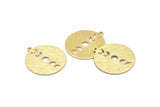 Brass Moon Charm, 6 Textured Raw Brass Moon Phases Charms With 1 Loop (24x22x0.80mm) M02913