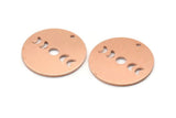Copper Moon Charm, 8 Raw Copper Moon Phases Stamping Charm With 1 Hole (18x0.80mm) M02964