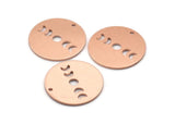 Copper Moon Charm, 8 Raw Copper Moon Phases Stamping Charm With 1 Hole (18x0.80mm) M02964