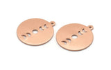 Copper Moon Charm, 8 Raw Copper Moon Phases Stamping Charm With 1 Loop (20x18x0.80mm) M02969