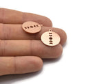 Copper Moon Charm, 8 Raw Copper Moon Phases Stamping Charm With 1 Loop (20x18x0.80mm) M02969