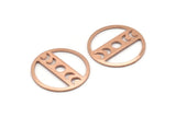 Copper Moon Blank, 4 Raw Copper Moon Phases Stamping Blanks (22x0.80mm) M02940