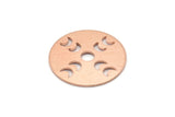 Copper Moon Blank, 4 Raw Copper Moon Phases Stamping Blanks (22x0.80mm) M02960
