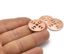 Copper Moon Blank, 4 Raw Copper Moon Phases Stamping Blanks (22x0.80mm) M02960
