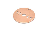 Copper Moon Charm, 4 Raw Copper Moon Phases Charms With 1 Hole (22x0.80mm) M02961