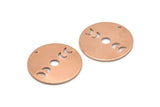 Copper Moon Charm, 4 Raw Copper Moon Phases Charms With 1 Hole (22x0.80mm) M02961