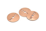 Copper Moon Charm, 4 Raw Copper Moon Phases Charms With 1 Hole (22x0.80mm) M02961
