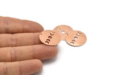 Copper Moon Charm, 4 Raw Copper Moon Phases Charms With 1 Hole (22x0.80mm) M02961