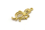 Brass Octopus Charm, 4 Raw Brass Octopus Charms With 1 Loop, Pendants, Earring Findings (28x15mm) N1864