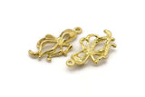Brass Octopus Charm, 4 Raw Brass Octopus Charms With 1 Loop, Pendants, Earring Findings (28x15mm) N1864