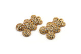 Gold Bear Charm, Gold Plated Bear, Cubic Zircon, CZ Pave Bear Charm, Zircon Charm Pendants With 1 Loop (19x13x4mm) SY0088