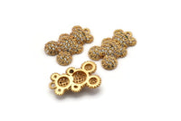 Gold Bear Charm, Gold Plated Bear, Cubic Zircon, CZ Pave Bear Charm, Zircon Charm Pendants With 1 Loop (19x13x4mm) SY0088