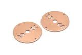 Copper Moon Charm, 4 Raw Copper Moon Phases Charms With 2 Holes (22x0.80mm) M02932