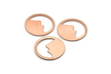 Copper Round Blank, 10 Raw Copper Mountain Shaped Round Blanks, Findings (18x0.80mm) M03019