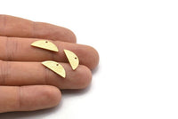 Semi Circle Charm, 24 Textured Raw Brass Half Moon Charms With 1 Hole, Blanks, Stamping Blanks (7x18x0.80mm) M03038