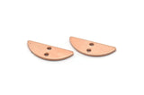 Semi Circle Charm, 24 Raw Copper Half Moon Charms With 2 Holes, Blanks, Stamping Blanks (5x14x0.80mm) M03031