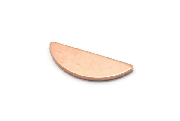 Semi Circle Blank, 24 Raw Copper Half Moon Blanks, Findings, Stamping Blanks (5x14x0.80mm) M03032
