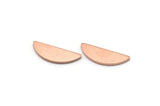 Semi Circle Blank, 24 Raw Copper Half Moon Blanks, Findings, Stamping Blanks (5x14x0.80mm) M03032