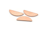 Semi Circle Blank, 24 Raw Copper Half Moon Blanks, Findings, Stamping Blanks (5x14x0.80mm) M03032