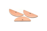 Semi Circle Charm, 12 Raw Copper Half Moon Charms With 1 Hole, Blanks, Stamping Blanks (7x18x0.80mm) M03036