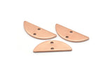 Semi Circle Charm, 12 Raw Copper Half Moon Charms With 2 Holes, Blanks, Stamping Blanks (7x18x0.80mm) M03016