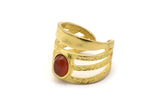 Brass Ring Setting, Raw Brass Duke Ring With 1 Stone Settings - Pad Size 6x8mm N1891