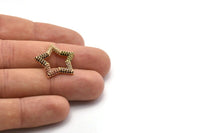 Gold Star Blank, Gold Plated Star, Cubic Zircon, CZ Pave Star Blank, Zircon Blank (22x23x2.5mm) SY0099