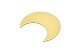 Brass Moon Crescent, 4 Raw Brass Moon Blanks, Stamping Blanks (35x15x0.80mm) M03051