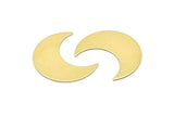 Brass Moon Crescent, 4 Raw Brass Moon Blanks, Stamping Blanks (35x15x0.80mm) M03051