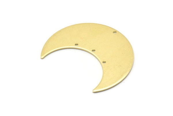 Pirinç Ay Tılsımı, 4 Delikli 4 Ham Pirinç Ay Hilal Tılsımı (35x15x0,80 mm) M03054