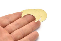 Pirinç Ay Tılsımı, 4 Delikli 4 Ham Pirinç Ay Hilal Tılsımı (35x15x0,80 mm) M03054