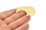 Pirinç Ay Tılsımı, 4 Delikli 4 Ham Pirinç Ay Hilal Tılsımı (35x15x0,80 mm) M03054