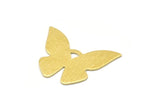 Brass Butterfly Blank, 6 Textured Raw Brass Huge Butterfly Blank (34X26x0.80mm) A0317