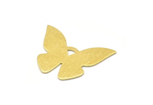 Brass Butterfly Blank, 6 Textured Raw Brass Huge Butterfly Blank (34X26x0.80mm) A0317