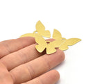 Brass Butterfly Blank, 6 Textured Raw Brass Huge Butterfly Blank (34X26x0.80mm) A0317